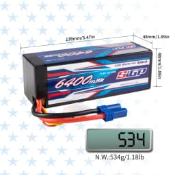 SIGP 4S 14.8V Lipo Battery 5100mAh 6000mAh 70C with XT90 EC5 Plug for RC Car Truck Boat Vehicles Tank Buggy Racing Hobby 2 Packs
