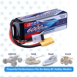 SIGP 4S 14.8V Lipo Battery 5100mAh 6000mAh 70C with XT90 EC5 Plug for RC Car Truck Boat Vehicles Tank Buggy Racing Hobby 2 Packs