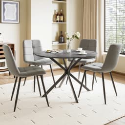 Dining Table and Chairs Set of 4, Folding Round Kitchen Table With Chairs for Dining Room,Kitchen