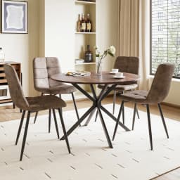 Dining Table and Chairs Set of 4, Folding Round Kitchen Table With Chairs for Dining Room,Kitchen