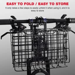 Bike Front Rear Basket Rust Proof Metal Wire Ebike Basket Non-Slip Quick Release Frame Basket for Outdoor Cycling Travel Basket