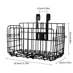 Bike Front Rear Basket Rust Proof Metal Wire Ebike Basket Non-Slip Quick Release Frame Basket for Outdoor Cycling Travel Basket