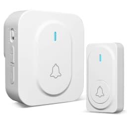 Wireless doorbell, mini doorbell, easy to install, adjustable volume, 36 ringtones, color LED, 1000-foot range