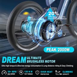 Freesky M520 Electric Bike 1200W Motor 48V41Ah Battery Electric Bicycle 26-inch Fat Tire E-Mountain Bike