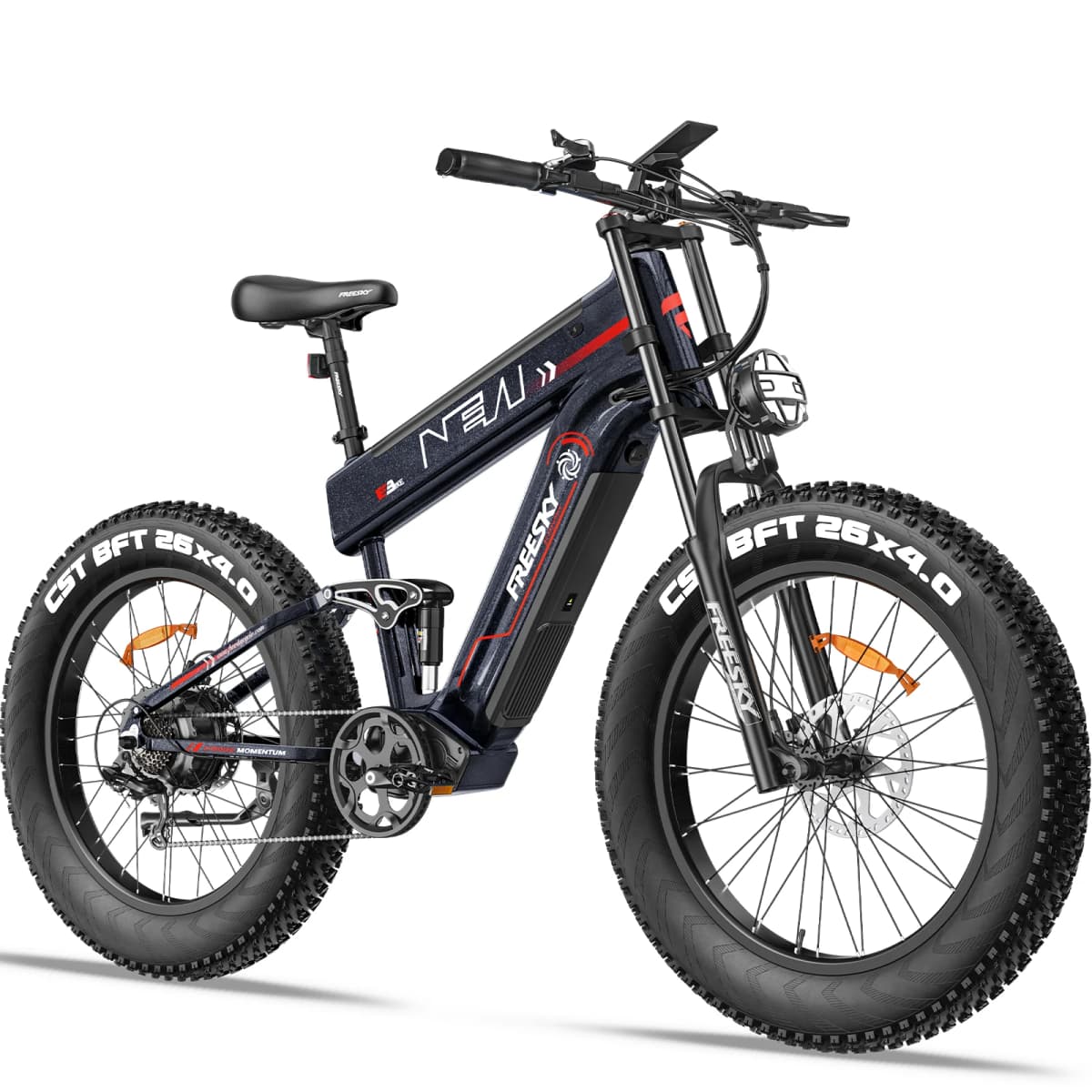Freesky M520 Electric Bike 1200W Motor 48V41Ah Battery Electric Bicycle 26-inch Fat Tire E-Mountain Bike