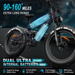 Freesky M520 Electric Bike 1200W Motor 48V41Ah Battery Electric Bicycle 26-inch Fat Tire E-Mountain Bike