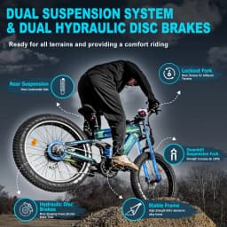 Freesky M520 Electric Bike 1200W Motor 48V41Ah Battery Electric Bicycle 26-inch Fat Tire E-Mountain Bike