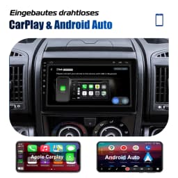 ESSGOO 9" Android 15 4+64G Car Stereo Radio For Fiat Ducato/Peugeot Boxer/Citro Carplay Android Auto GPS Navi FM RDS WiFi BT SWC