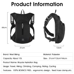 WEST BIKING Ultralight Bicycle Bag 20L Sports Hydration Backpack Outdoor Climbing Bag Ergonomics MTB Road Bike Cycling Water Bag