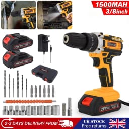 2 Battery Cordless Drill 21V Electric Screwdriver Set with 2 Batteries & Charger