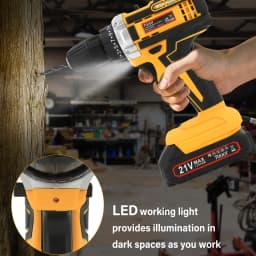 2 Battery Cordless Drill 21V Electric Screwdriver Set with 2 Batteries & Charger