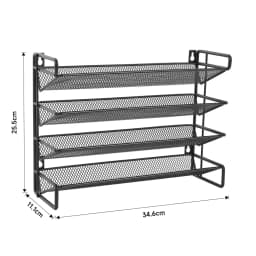 【Breeins】 Black 4 Tier Metal Spice Rack Organizer