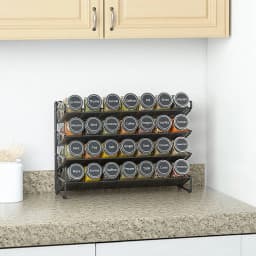 【Breeins】 Black 4 Tier Metal Spice Rack Organizer