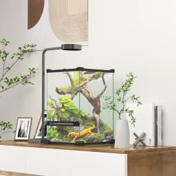 PawHut Glass Reptile Terrarium, 12L Vivarium for Lizards, Frogs, Snakes, Turtles, Tortoises, with Ventilation