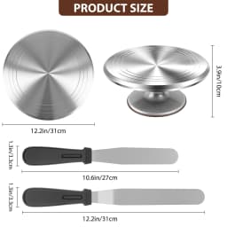 35-Piece Cake Decorating Set,Rotating Cake Stand,Includes Palette Knife and Cream Scraper Accessories for Professional Baking
