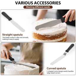 35-Piece Cake Decorating Set,Rotating Cake Stand,Includes Palette Knife and Cream Scraper Accessories for Professional Baking