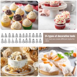 35-Piece Cake Decorating Set,Rotating Cake Stand,Includes Palette Knife and Cream Scraper Accessories for Professional Baking