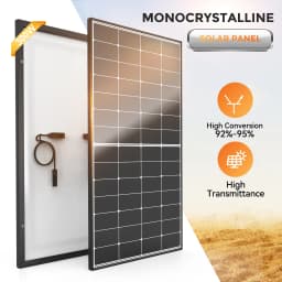 Rvpozwer 300W Solar Panel 10BB N-Type 25% High Efficiency Monocrystalline for RV Home Rooftop Power Station Off Grid Systems