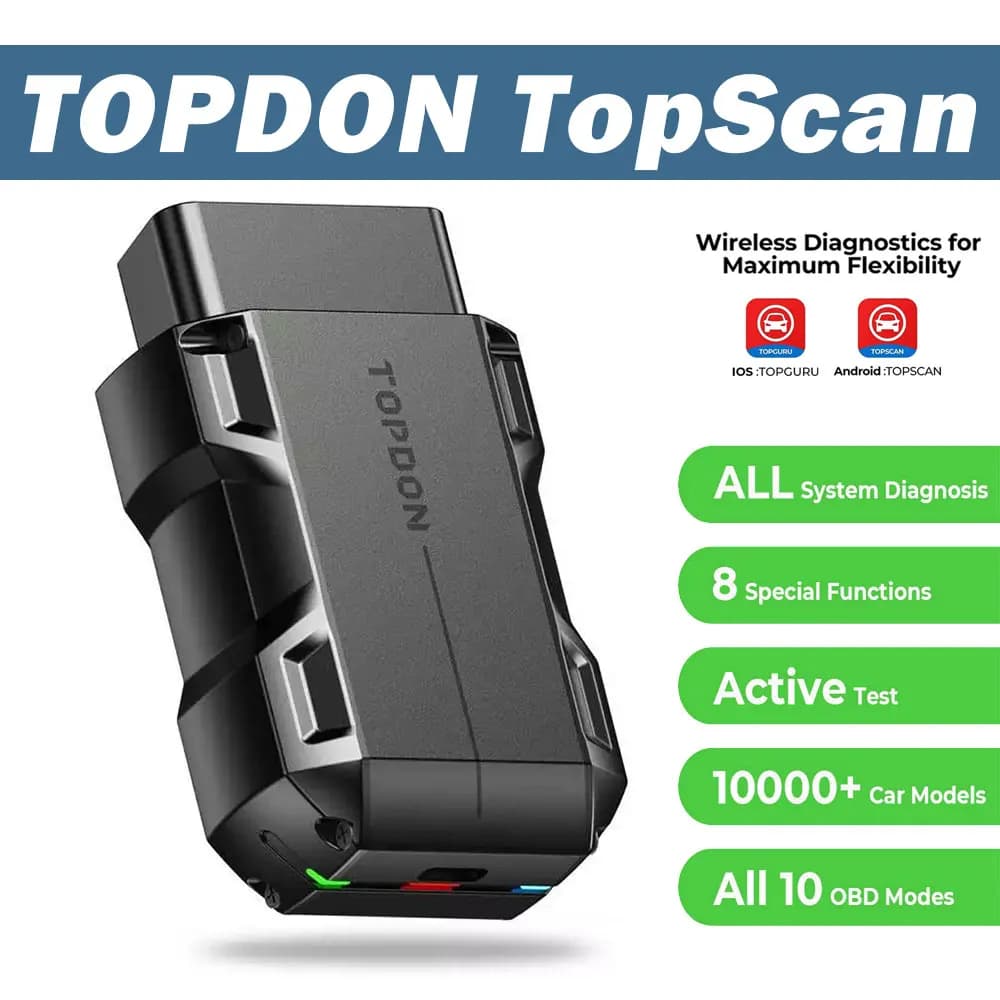 TOPDON TopScan OBD2 Scanner Bluetooth, Bi-Directional Scanner Wireless All System Diagnostic Tool for iOS & Android, 8+ Hot Rese
