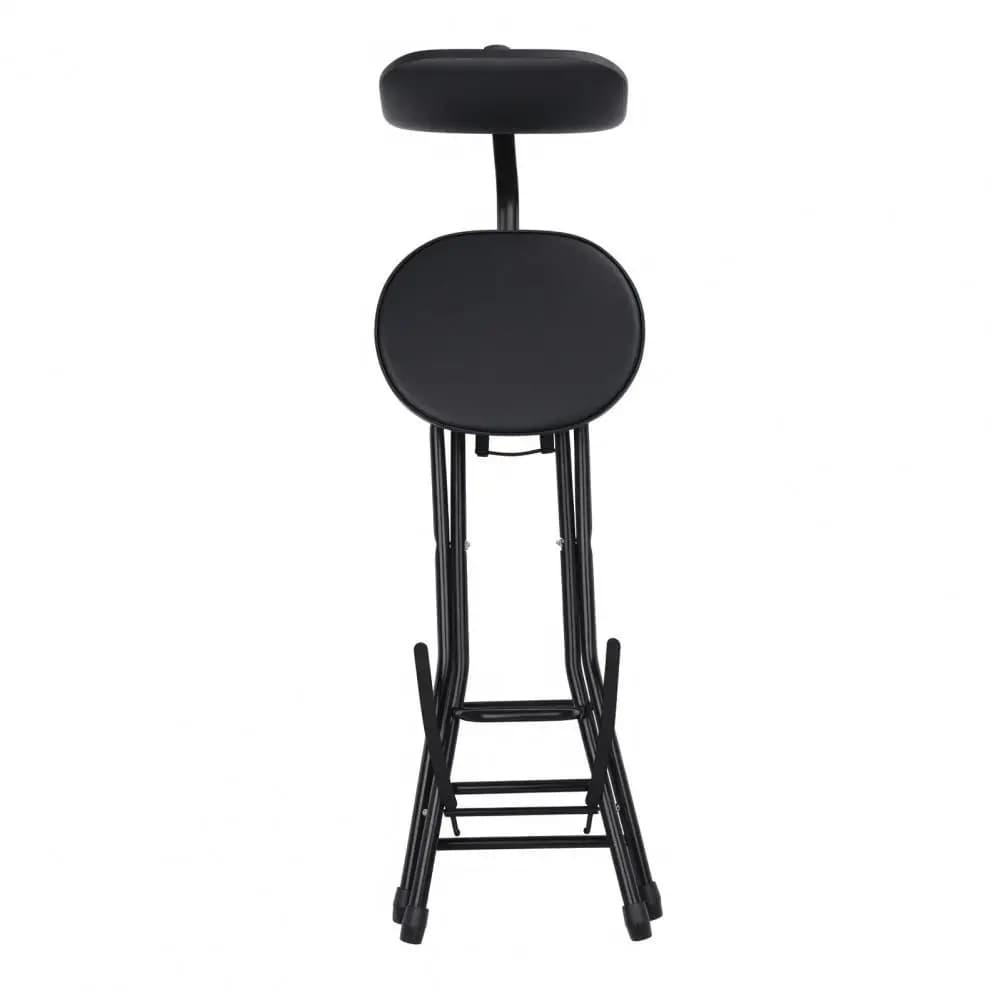 Guitar Stool with Padded Cushion Heavy-Duty Ergonomic Backrest Folding Chair with Guitar Stand Adult Portable Folding Stool
