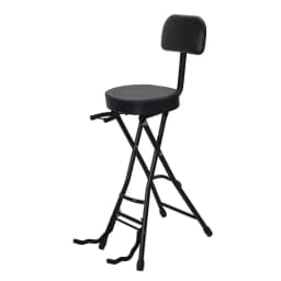 Guitar Stool with Padded Cushion Heavy-Duty Ergonomic Backrest Folding Chair with Guitar Stand Adult Portable Folding Stool