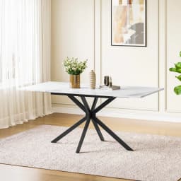 Extendable Dining Table,120-160 cm Rectangular Kitchen Table for Dining Room, Kitchen,Restaurant