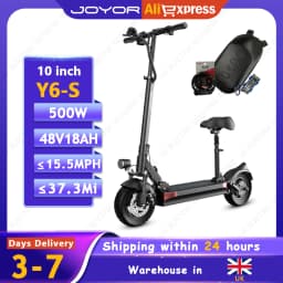 JOYOR Y6-S Electric Scooter 500W E-Scooters 48V18Ah Battery 37.3 Mi Range 15.5MPH Speed 10 Inch Tires Foldable Electric Scooter