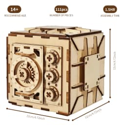 3D Wooden Puzzle For Adults DIY Locker Puzzle Box with Model Kit Christmas Gifts