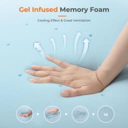 Vesgantti 3-Inch Gel Memory Foam Mattress Topper for Cool Sleep & Back Pain Relief Certipur-Us Certified with Washable Cover