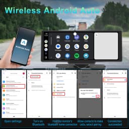 Podofo Wireless Carplay Portable Digital Dashboard Android Auto 10.26 Inch Smart Player With Voice Control 1080P BT TF