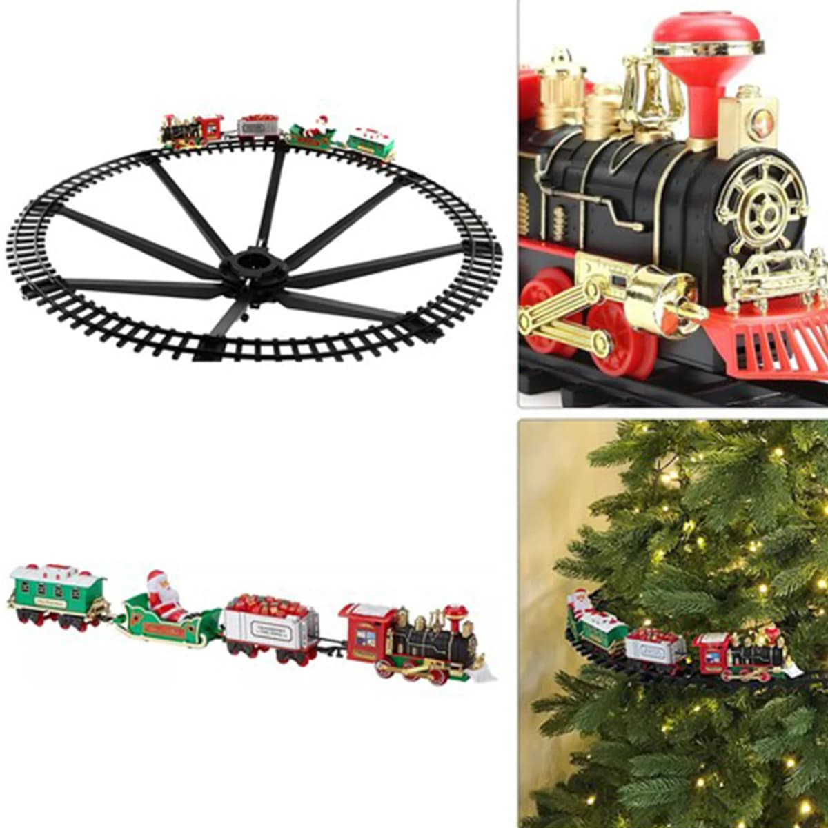 Hanging Christmas Train Set with Light Sound Christmas Toy Train Electric Tracks Toys for Kids Indoor Christmas Decoration