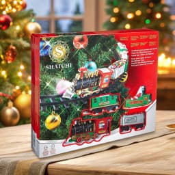 Hanging Christmas Train Set with Light Sound Christmas Toy Train Electric Tracks Toys for Kids Indoor Christmas Decoration