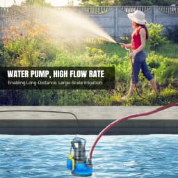 350W Portable Submersible Pump for Clean and Dirty Water for Garden Pond, Pools, and Ditches + Float Switch