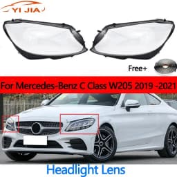 Free shipping For Mercedes-Benz W205 C180 C260L 2019-2021 Left Right Headlamp Cover Transparent Lampshade Headlight Lens Shell