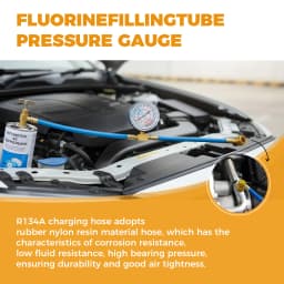 Hose Gauge Kit R134A Car Air Conditioner Refrigerant Recharge Fluoride Tool Kit 100 PSI Replacement 480 mm/18.90 Inches Length