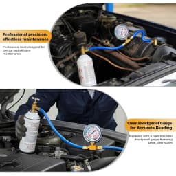 Hose Gauge Kit R134A Car Air Conditioner Refrigerant Recharge Fluoride Tool Kit 100 PSI Replacement 480 mm/18.90 Inches Length