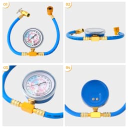 Hose Gauge Kit R134A Car Air Conditioner Refrigerant Recharge Fluoride Tool Kit 100 PSI Replacement 480 mm/18.90 Inches Length