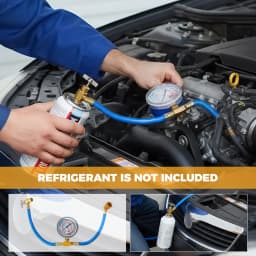 Hose Gauge Kit R134A Car Air Conditioner Refrigerant Recharge Fluoride Tool Kit 100 PSI Replacement 480 mm/18.90 Inches Length