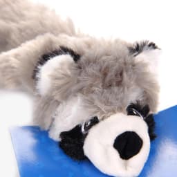 Fluffy Squeaking Raccoon Dog Toy Soft Plush Chew Toy with Dual Squeakers, Interactive Play Toy for Dogs and Puppies