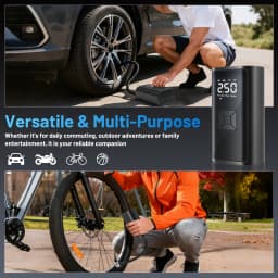 150PSI Cordless Air Pump 12V Tire Air Compressor LED Light USB Rechargeable Full-Screen Digital for Car Motorcycle Bicycle