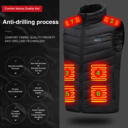 Men USB Infrared 21 Heating Areas Vest Jacket Men Winter Electric Heated Vest Waistcoat For Sports Hiking Oversized xxl-6xl for