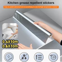 10M Kitchen Wall Stickers Backsplash Wallpaper Heat Resistant Waterproof Silver Contact Paper for Kitchen Countertops Cabinet