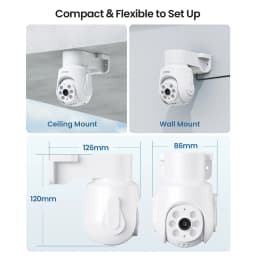ZOSI 5MP/2MP 360°View Wired Security Camera System Audio Recording Pan Tilt Surveillance Cameras In/Outdoor H.265+ 8CH CCTV DVR