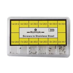 1.4mm-2.0mm 12 Sizes One Slotted Head Stainless Steel Watch Case Screws for Watch Repairing Replacement Screws Watchmakers Tools