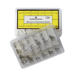 1.4mm-2.0mm 12 Sizes One Slotted Head Stainless Steel Watch Case Screws for Watch Repairing Replacement Screws Watchmakers Tools