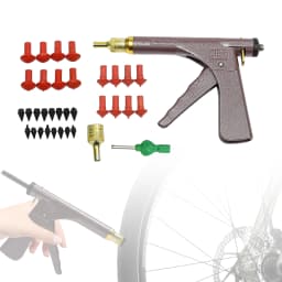 Tyre Repair Kit,Tire Puncture Repair Kit Vacuum Tyre Repair Gun w/16 Mushroom Plugs Portable Durable for Cars Motorcycles Truck