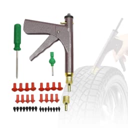 Tyre Repair Kit,Tire Puncture Repair Kit Vacuum Tyre Repair Gun w/16 Mushroom Plugs Portable Durable for Cars Motorcycles Truck