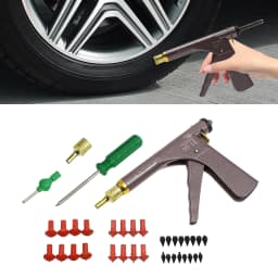 Tyre Repair Kit,Tire Puncture Repair Kit Vacuum Tyre Repair Gun w/16 Mushroom Plugs Portable Durable for Cars Motorcycles Truck