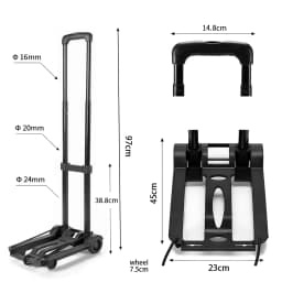 Folding Luggage Trolley Wheel Shopping Cart Portable Hand Truck Barrow Cart Travel Luggage Home Use Cart Adjustable Pull Rod
