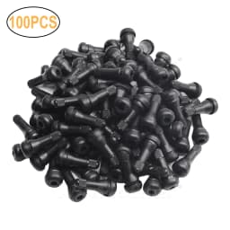 100x TR413 Tubeless Tyre Valves &Dust Caps Rubber Snap In Car Bike Wheel Kit